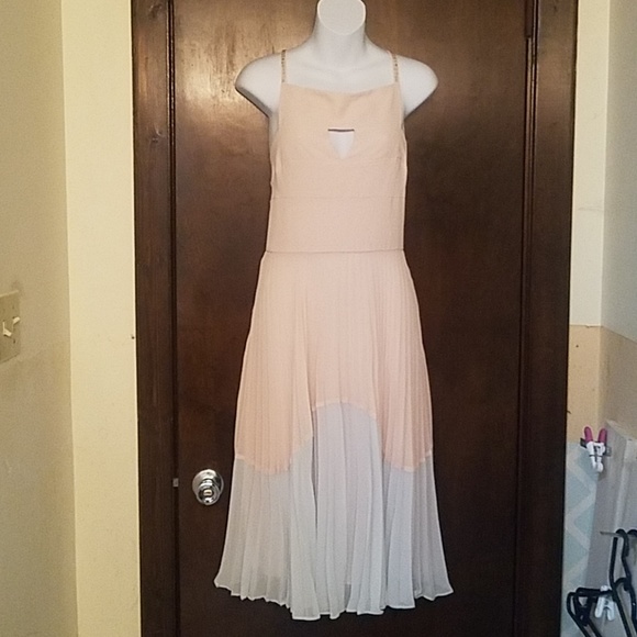 French Connection Dresses & Skirts - French Connection Pale Pink Blue Pleated Dress